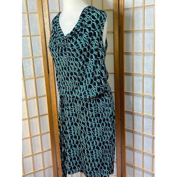 BananaāRepublicāMedĀ GreenāandāBlackāDress - Picture 9 of 13